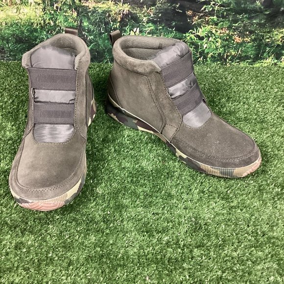 Sorel Out N About Plus Mid Boots Suede Camo 10 - Picture 1 of 12